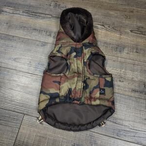 PVT Pup Quilted extra small dog camo hoodie vest b39
